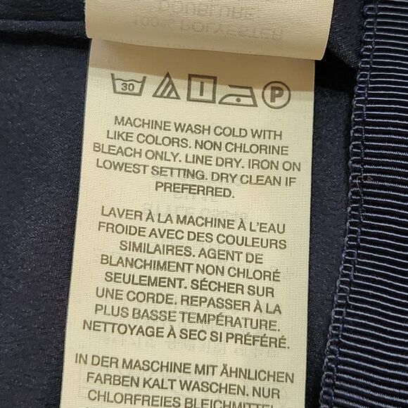 J. Crew Pleated Skirt Navy White Polka Dot Ribbon Waistband Women's Size 8 - Picture 8 of 10